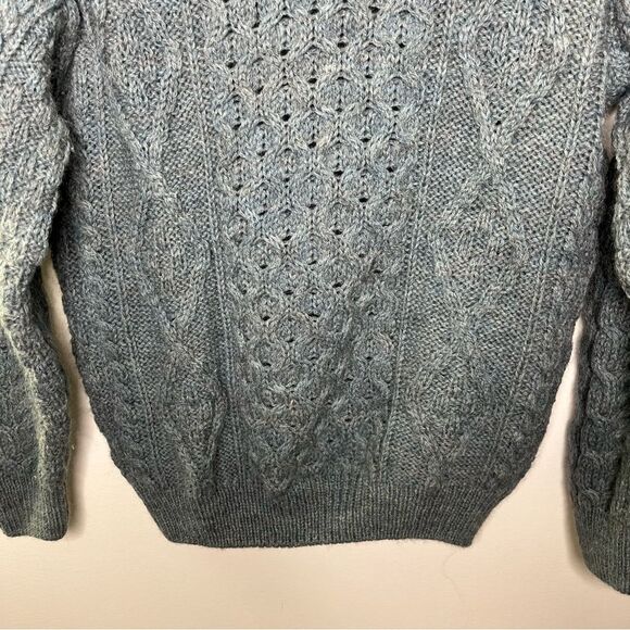 Vintage Blarney Woolen Mills Dusty Blue Cable Knit Sweater - Picture 4 of 6